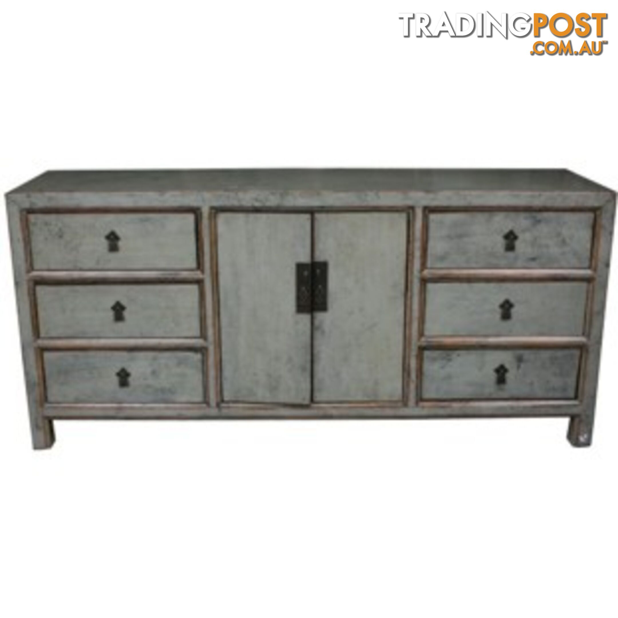 Large Solid Multi Drawers Grey Chinese Sideboard Buffet