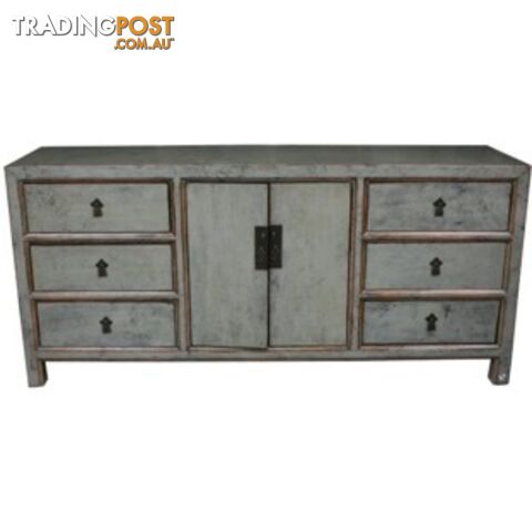 Large Solid Multi Drawers Grey Chinese Sideboard Buffet