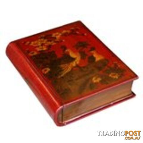 Red Painted Oriental Book Shape Decoration Box
