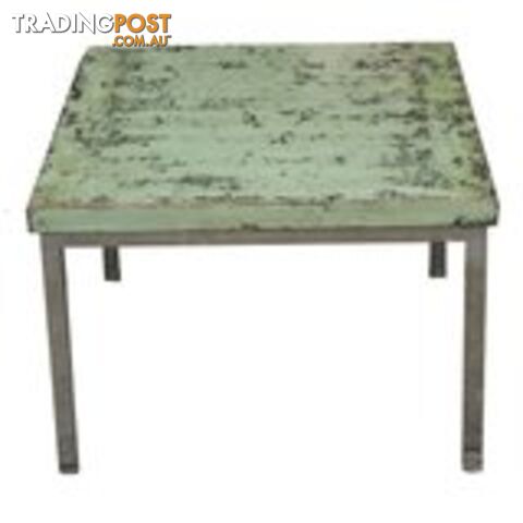 Green Lacquer Top Chinese Side Table