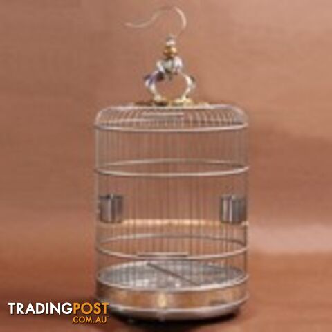 Gold Stainless Steel Bird Cage 38cm