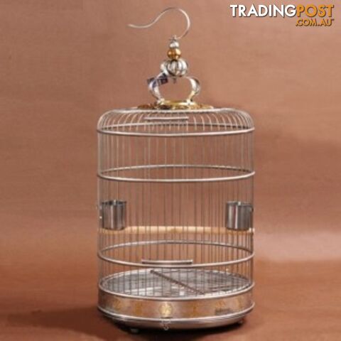 Gold Stainless Steel Bird Cage 38cm