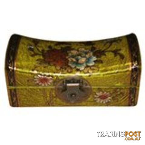 Light Green Hand Painted Flora Chinese Jewellery Box