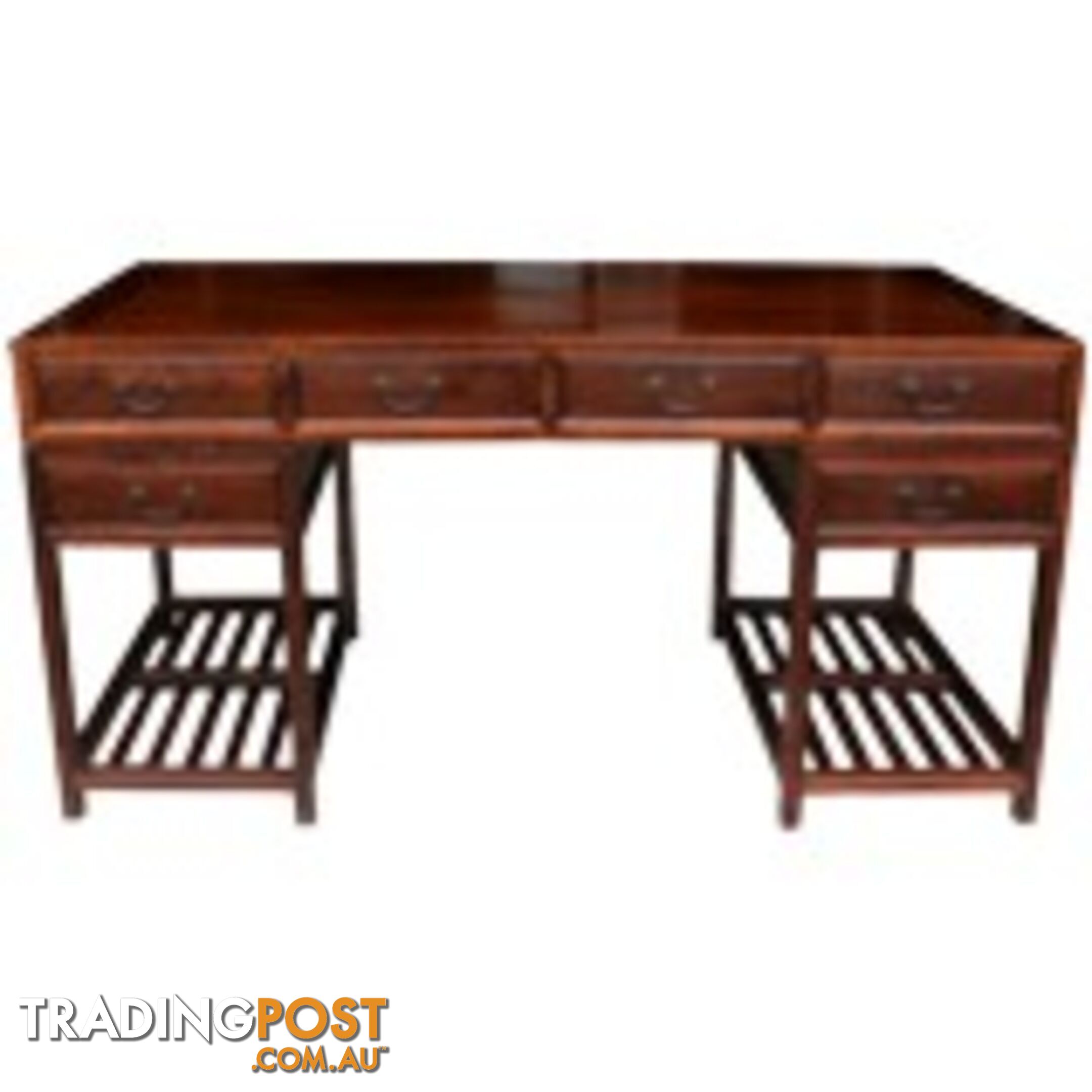 Large Chinese Burl Wood Scholar Desk