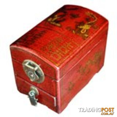 Red Chinese Wedding Jewellery Box - Dragon & Phoenix
