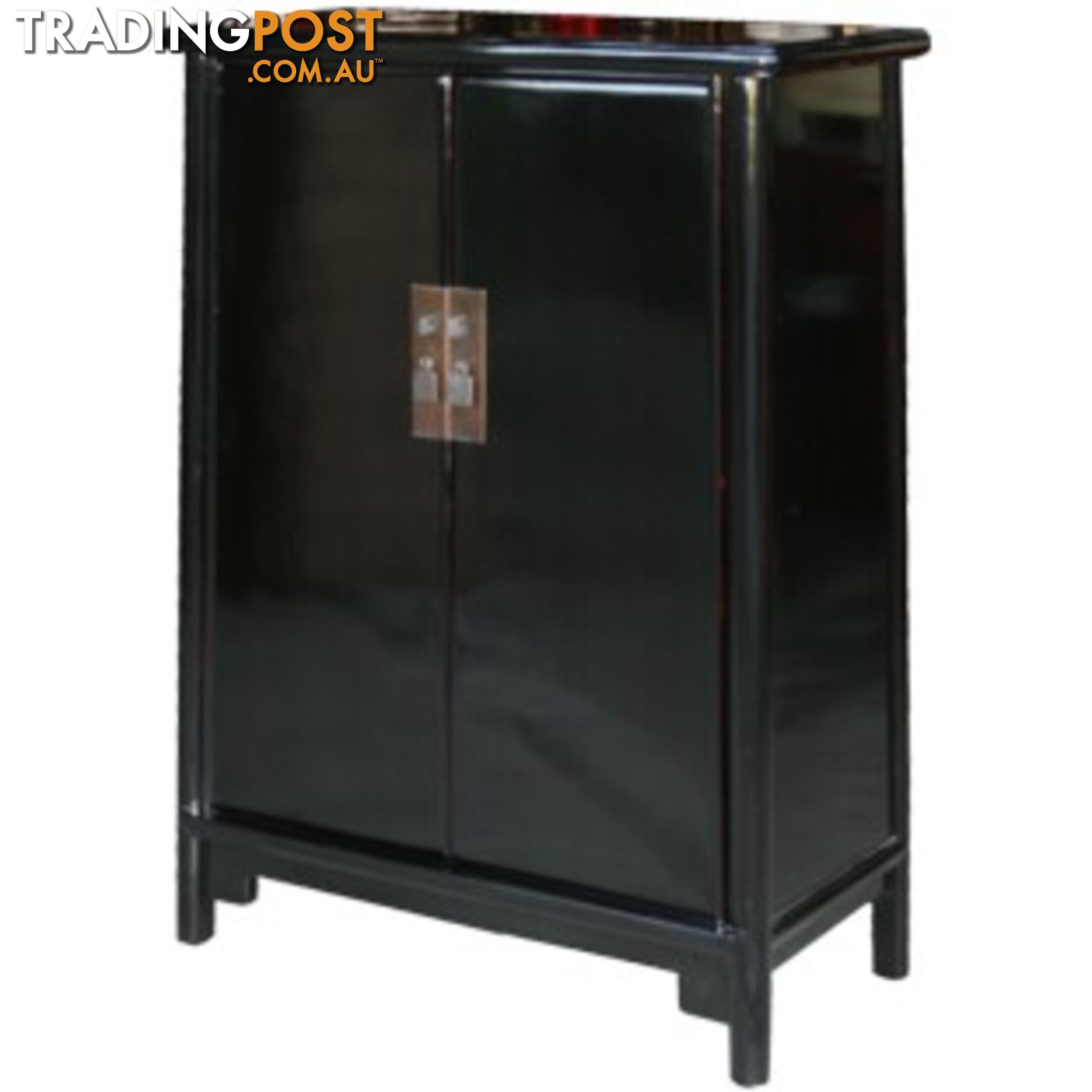 Ming Style Black Chinese Tapered Storage Cabinet