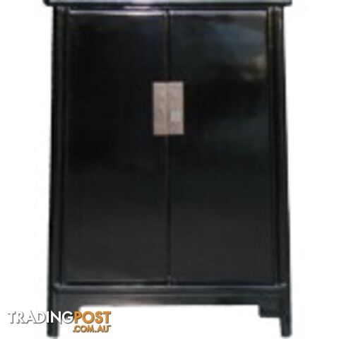 Ming Style Black Chinese Tapered Storage Cabinet
