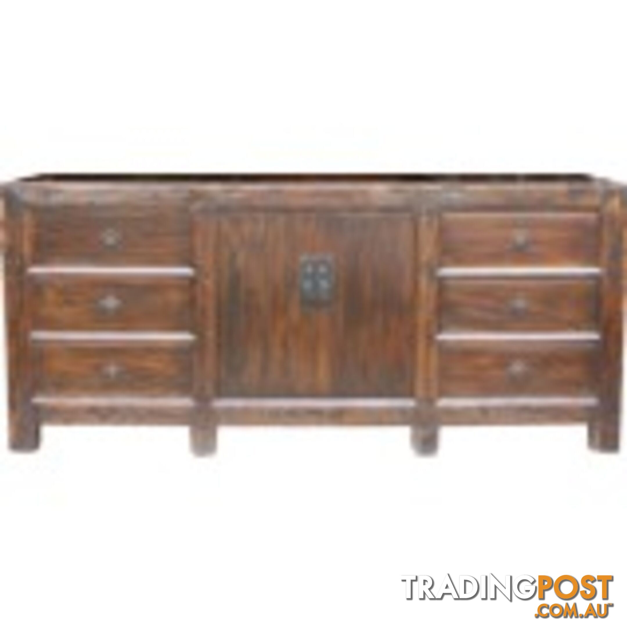 Large Natural Elm Chinese Buffet Sideboard