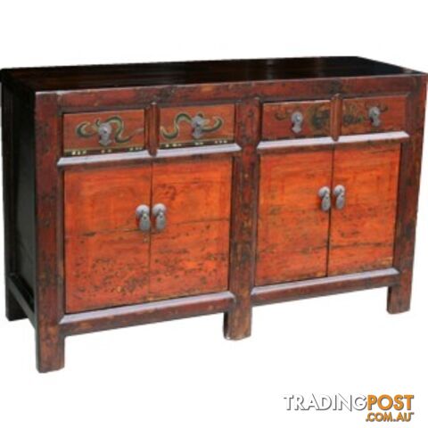 Asian Mongolian Painted Sideboard