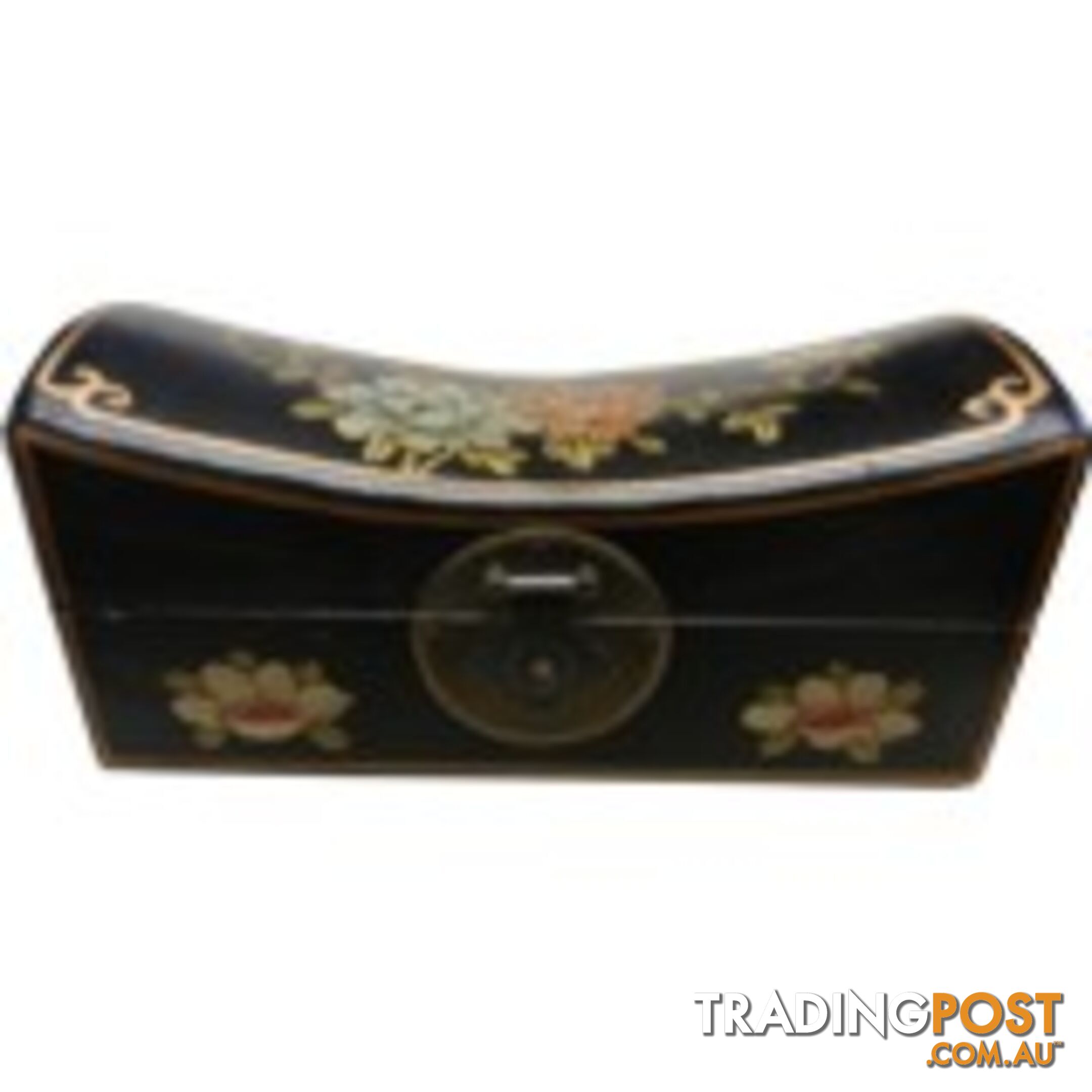 Large Black Hand Painted Flora Chinese Jewellery Box