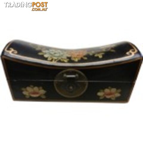 Large Black Hand Painted Flora Chinese Jewellery Box