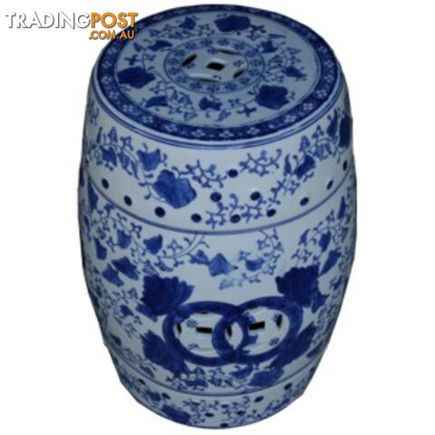 Porcelain Blue and White Drum Stool - photo 2 of 2