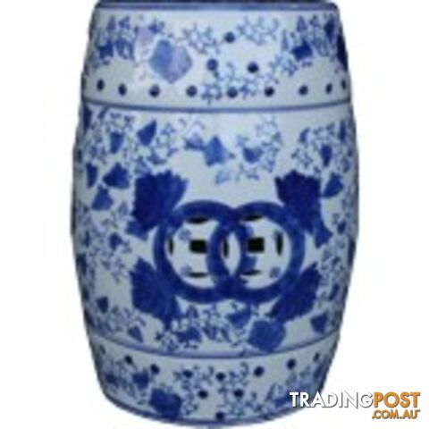 Porcelain Blue and White Drum Stool