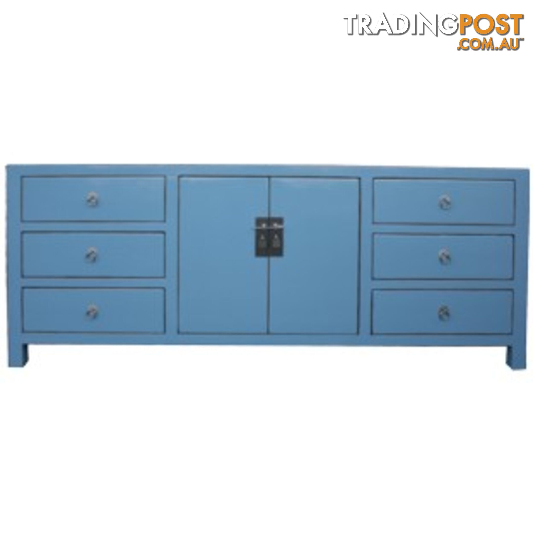 Large Light Grey Chinese Buffet Sideboard