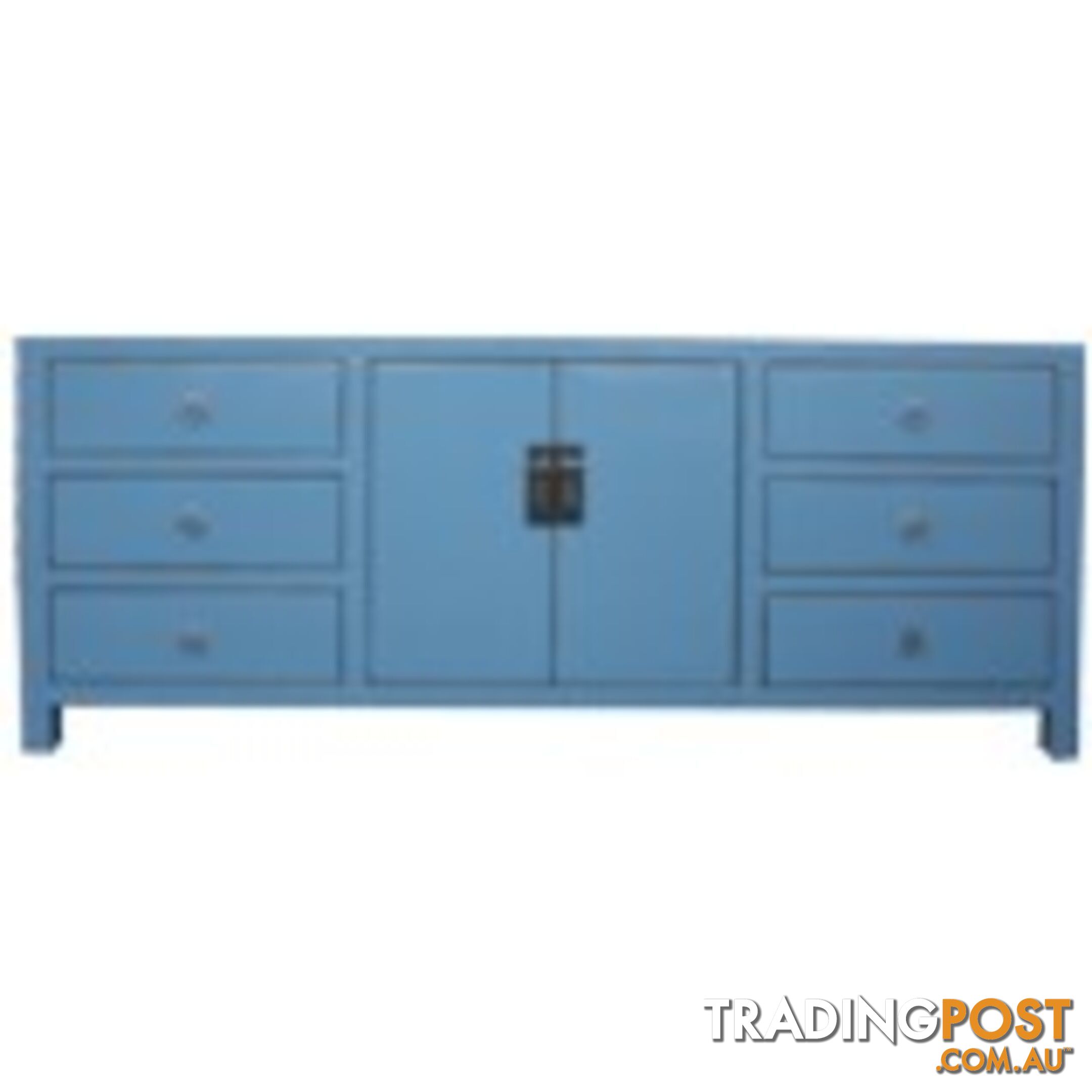 Large Light Grey Chinese Buffet Sideboard