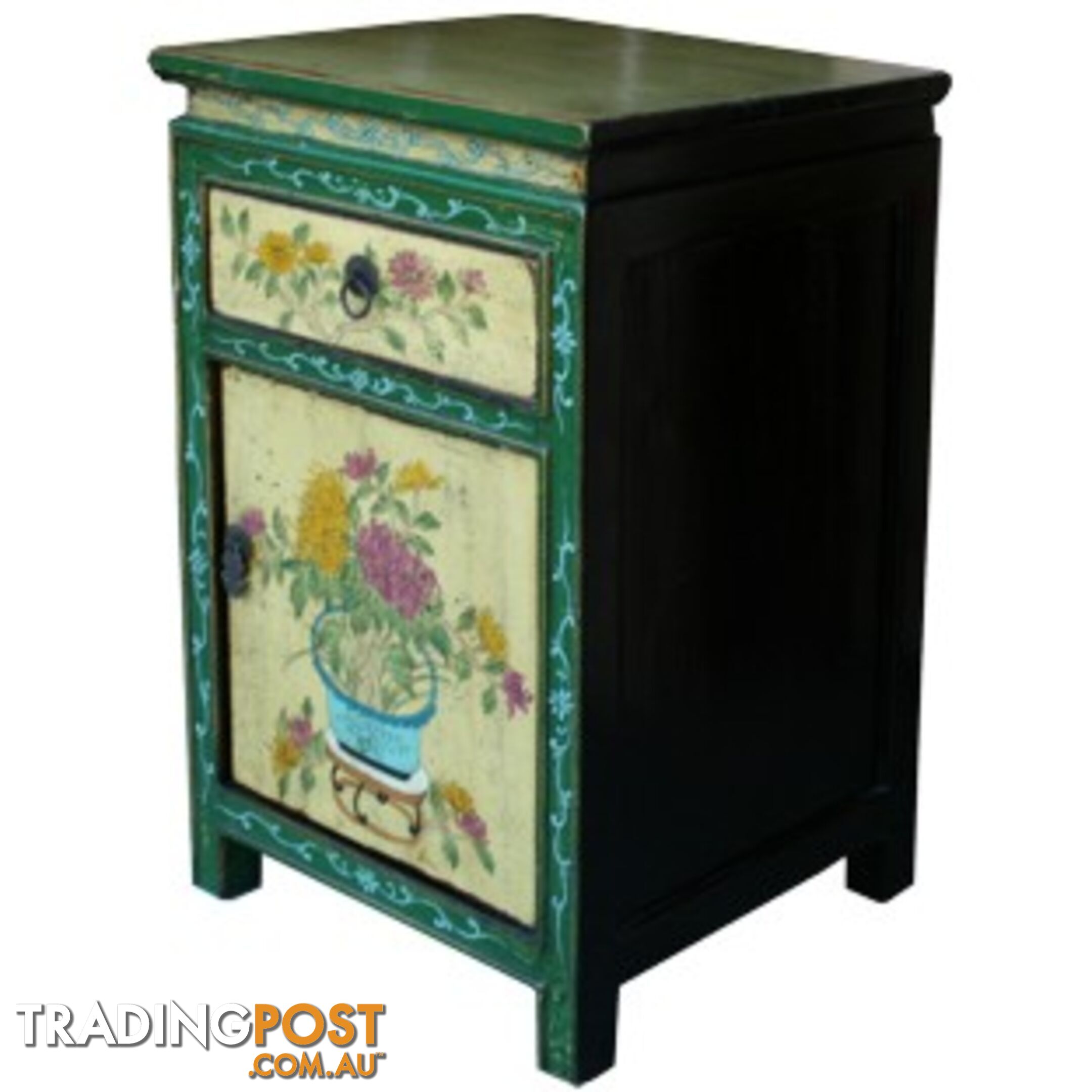 Tibetan Painted Bedside Table