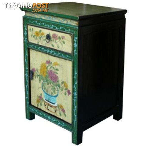 Tibetan Painted Bedside Table