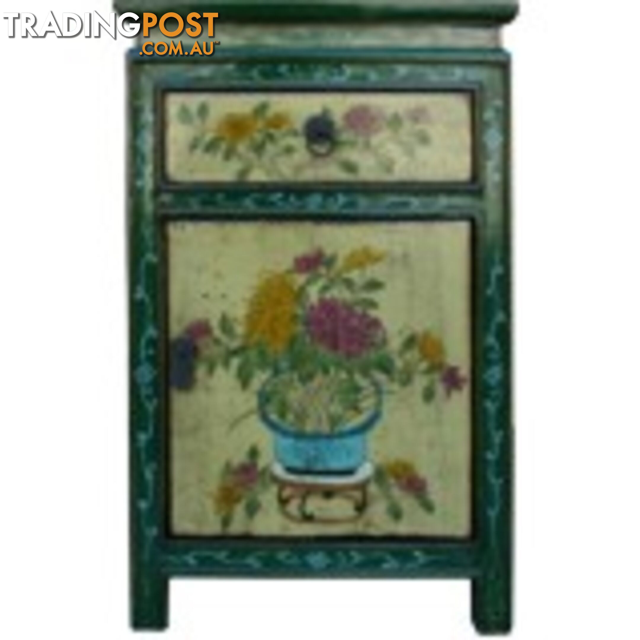 Tibetan Painted Bedside Table