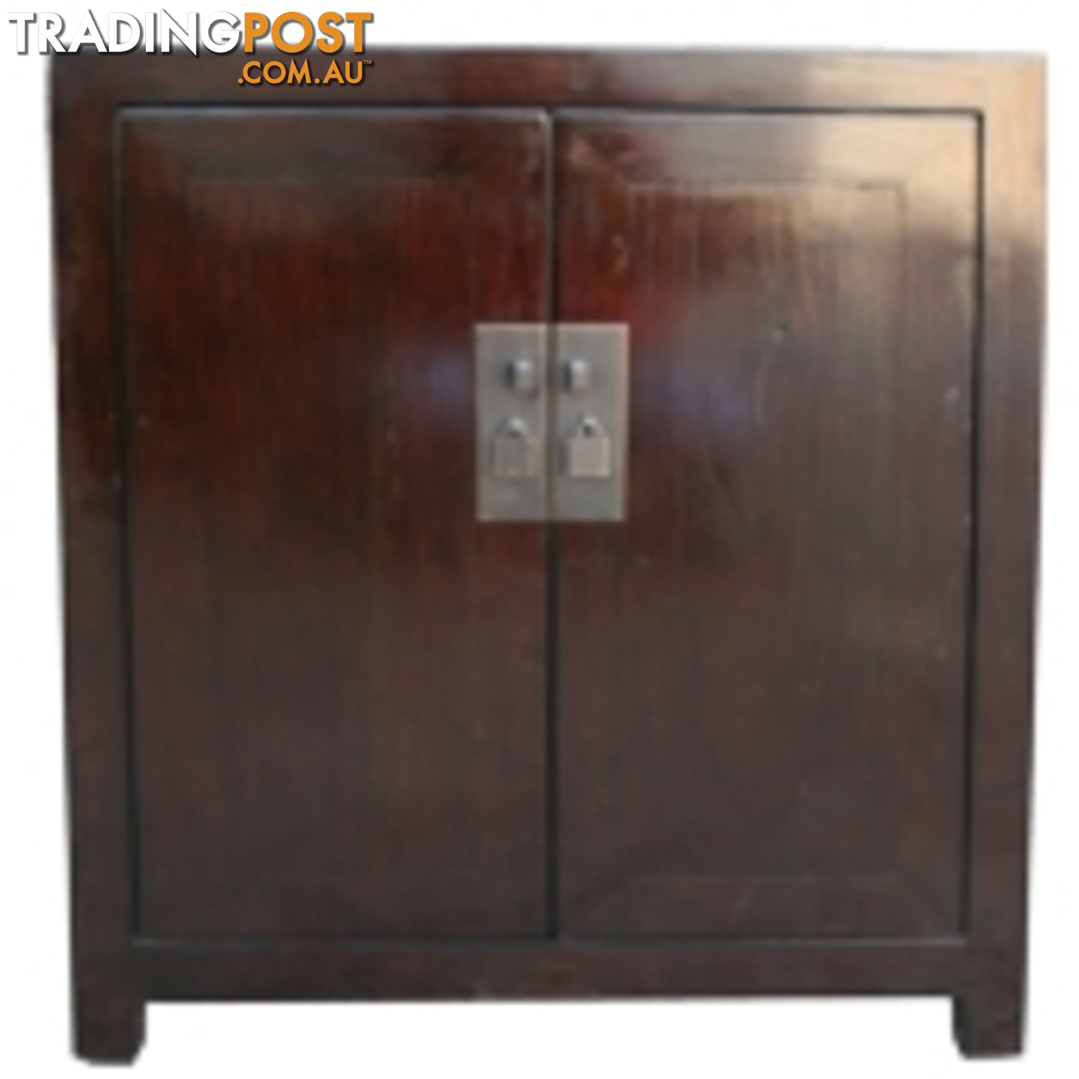 Chinese Brown Lacquer Wide Bedside Table