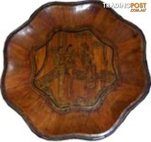Brown Chinese Gold Painted Plate
