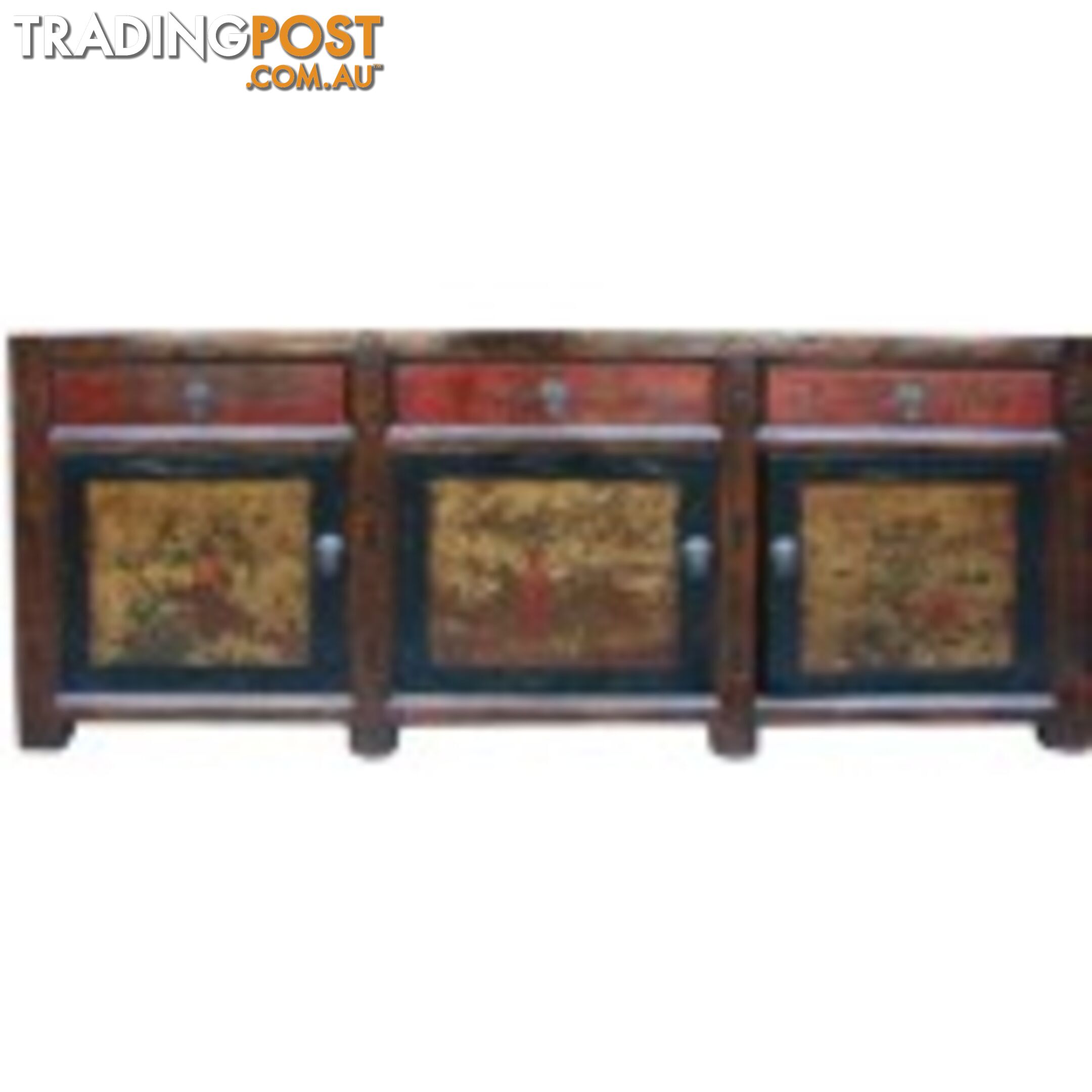 Chinese Antique Mongolian Painted Sideboard