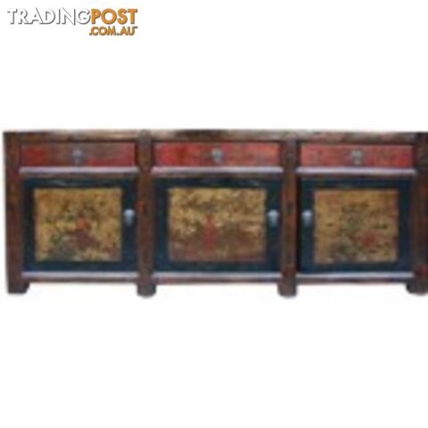 Chinese Antique Mongolian Painted Sideboard