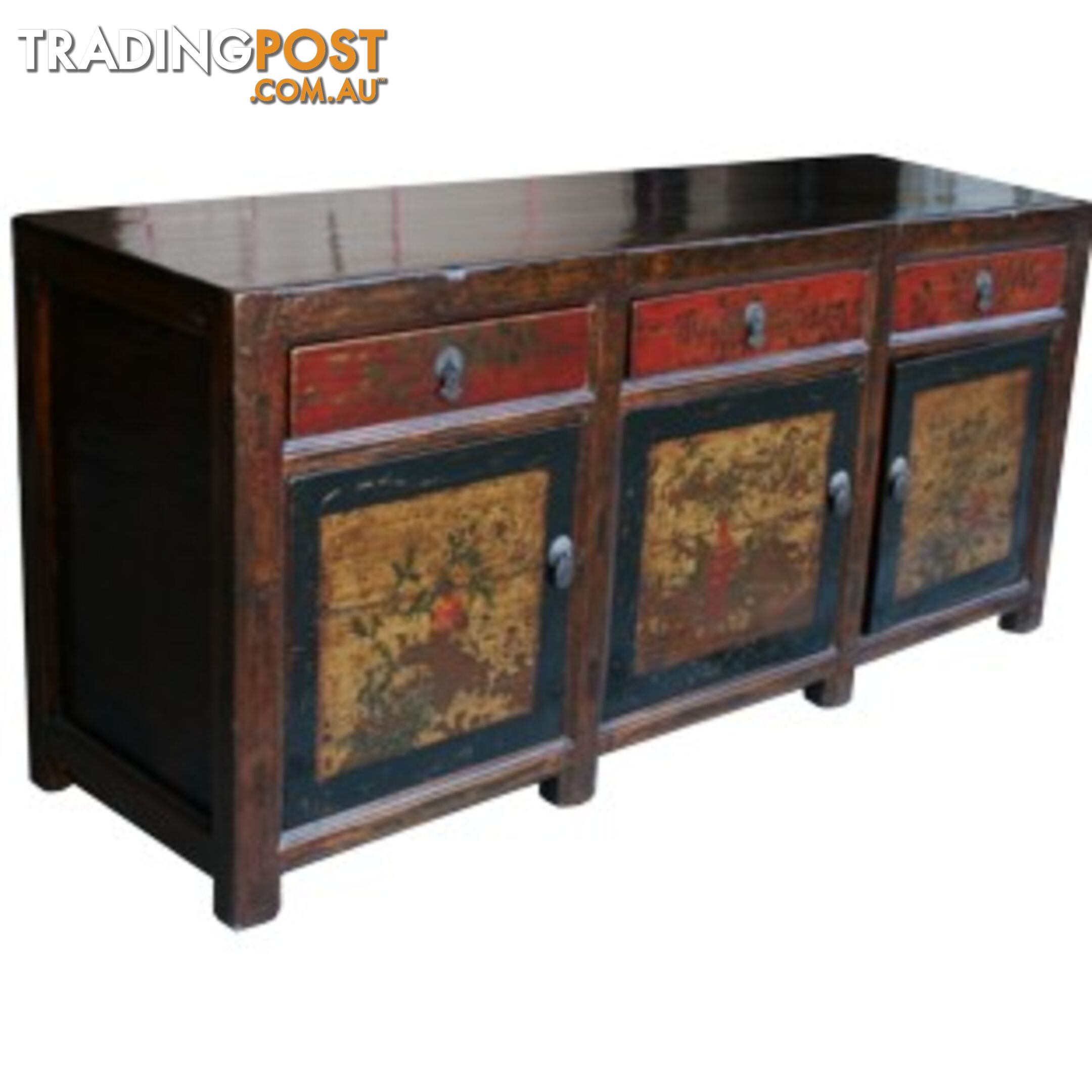 Chinese Antique Mongolian Painted Sideboard