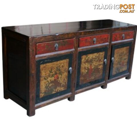 Chinese Antique Mongolian Painted Sideboard