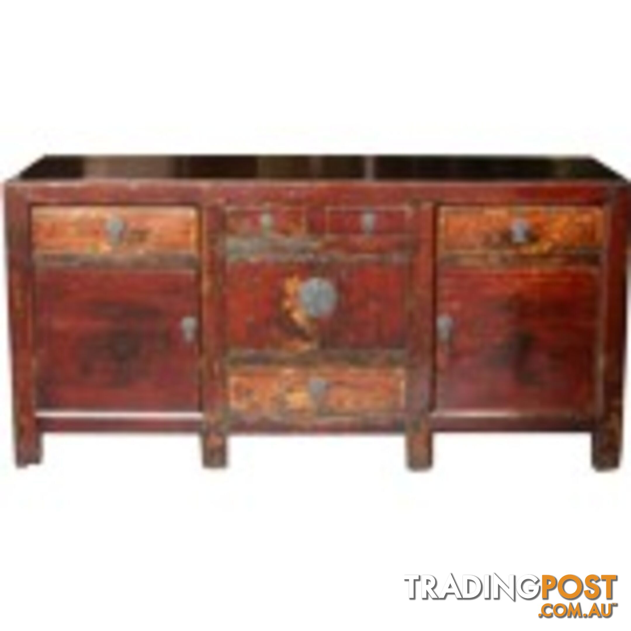 Chinese Antique Mongolian Painted Sideboard