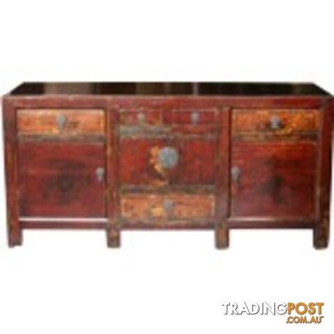Chinese Antique Mongolian Painted Sideboard