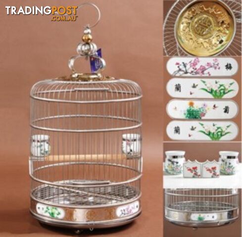 Stainless Steel Bird Cage Deluxe 38cm