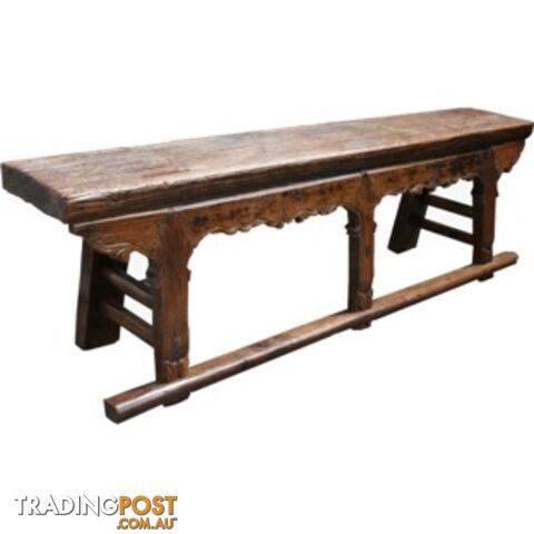 Country Style Chinese Elm Wood Bench