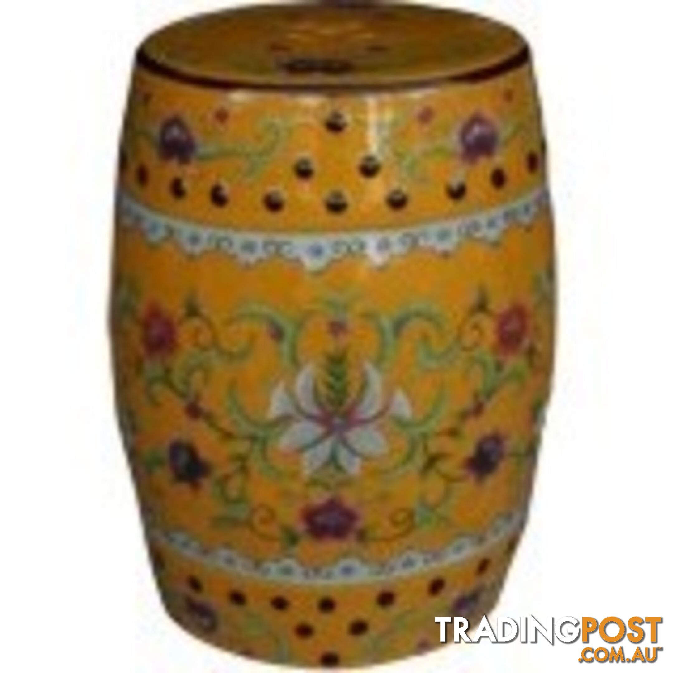 Porcelain Imperial Yellow Drum Stool