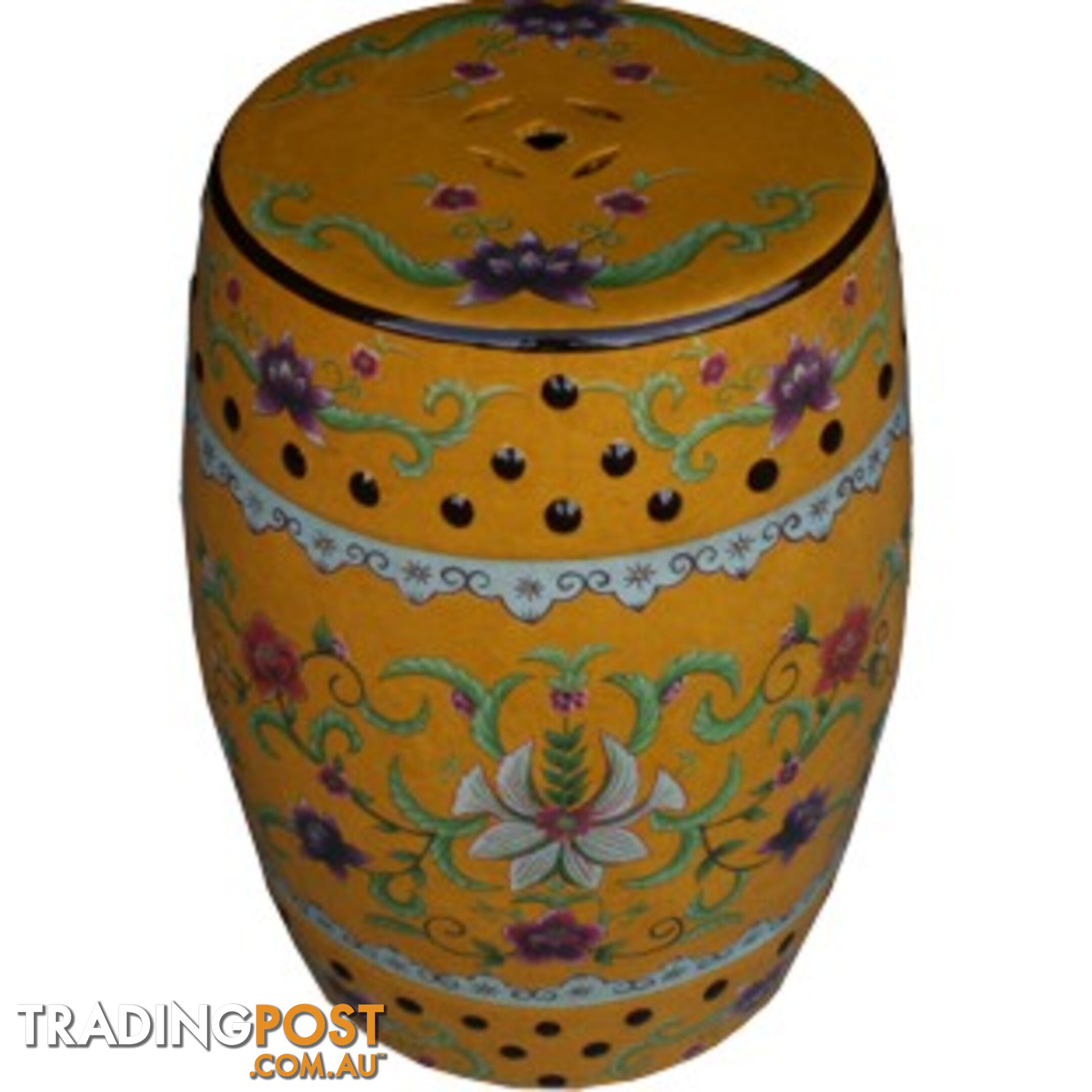 Porcelain Imperial Yellow Drum Stool