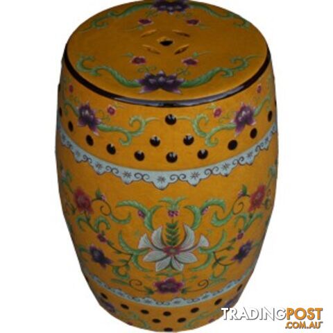 Porcelain Imperial Yellow Drum Stool