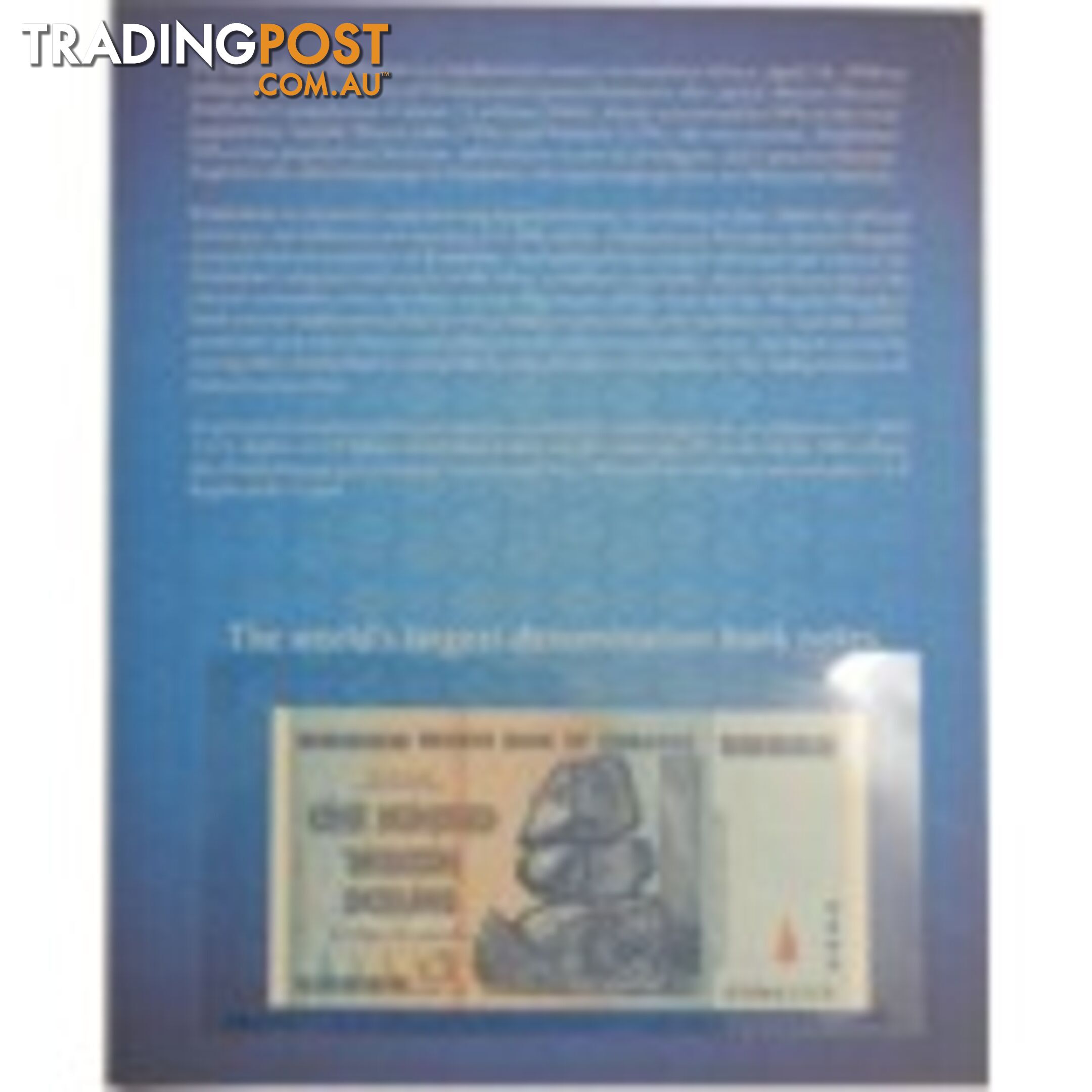 Zimbabwe 100 Trillion Banknote 2008 UNC with History Cover