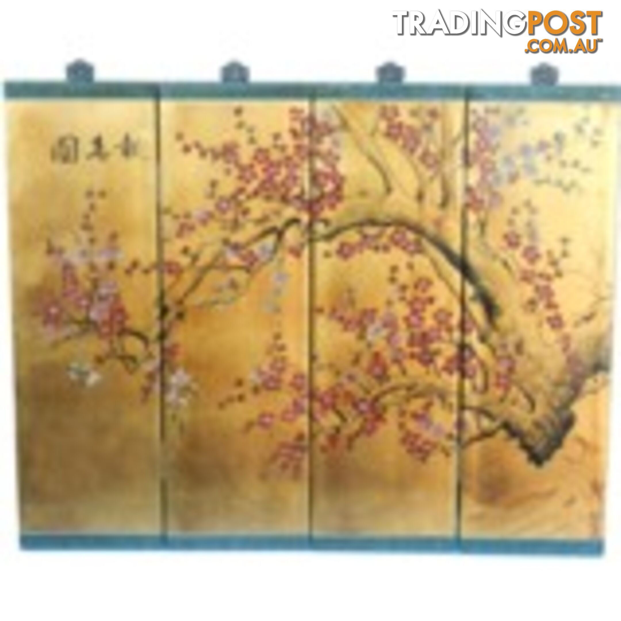 Chinese Gold Cherry Blossom Wall Panels Hanging Screen