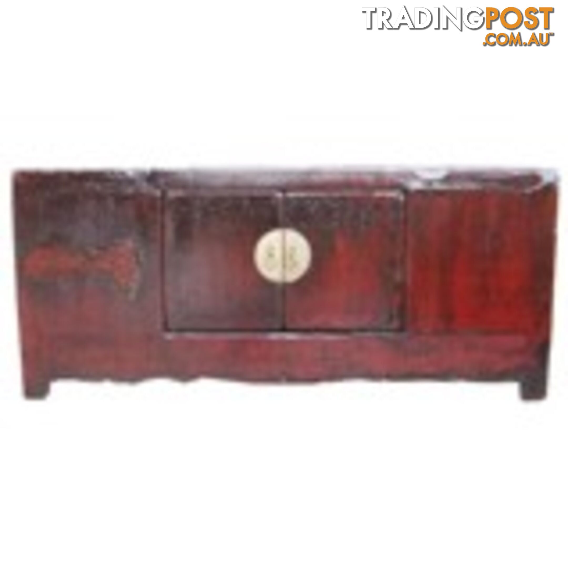 Red Chinese Antique Low Sideboard