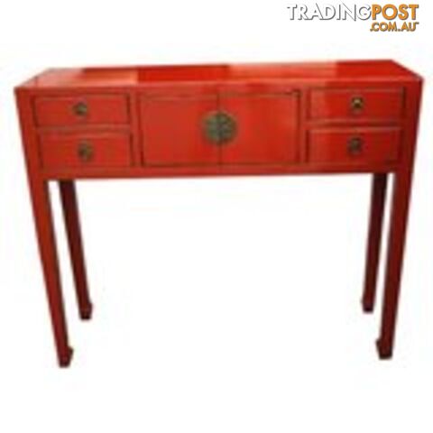Red Chinese Ladies Dressing Table