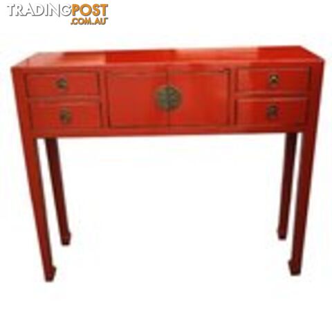 Red Chinese Ladies Dressing Table