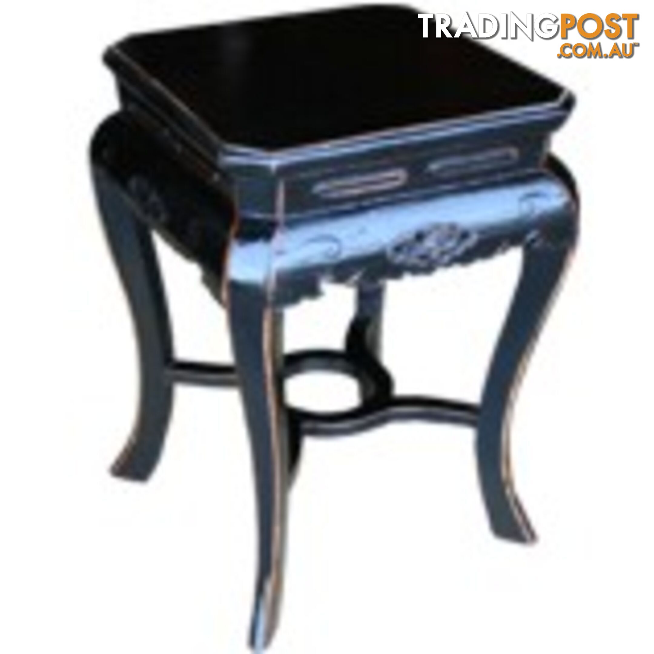 Black Chinese Square Round Stool