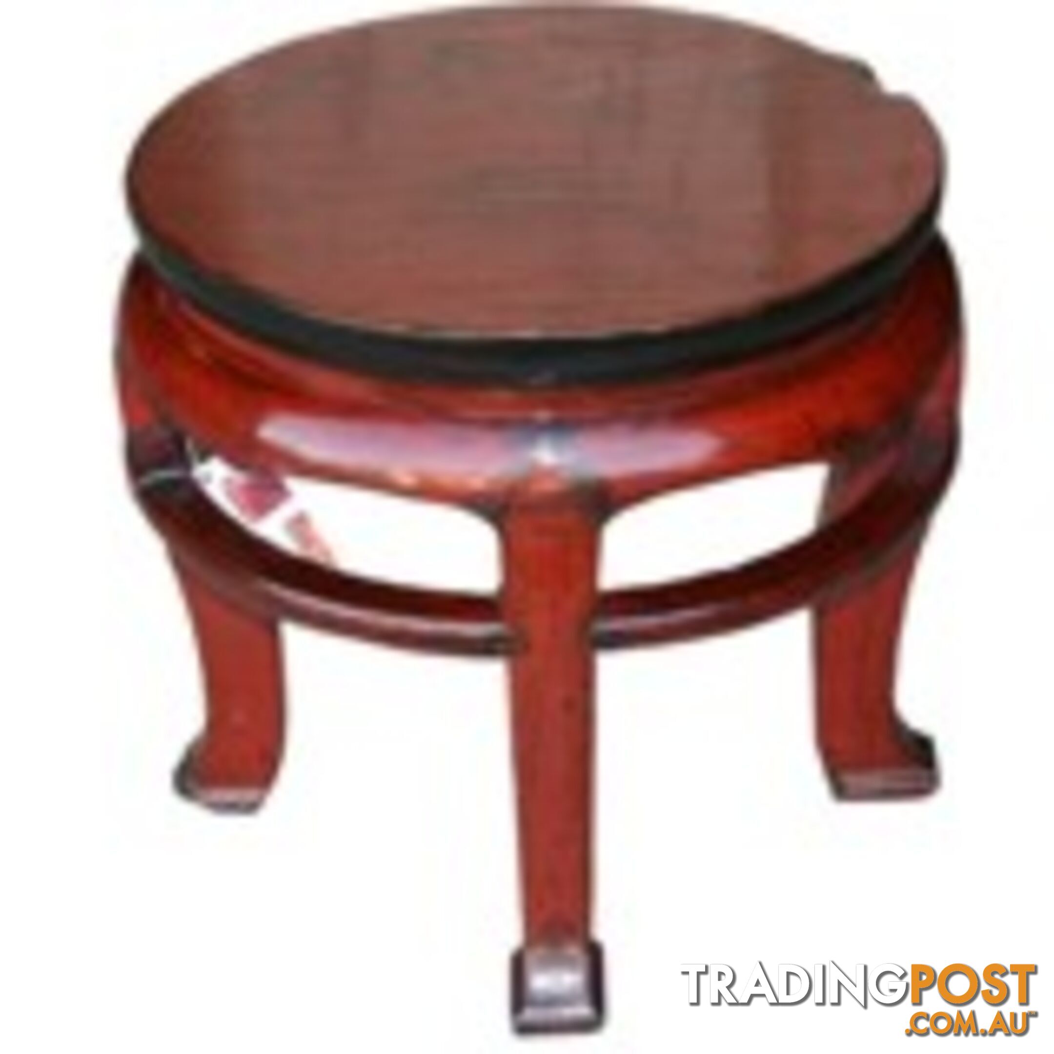 Original Red Chinese Round Stool Side Table