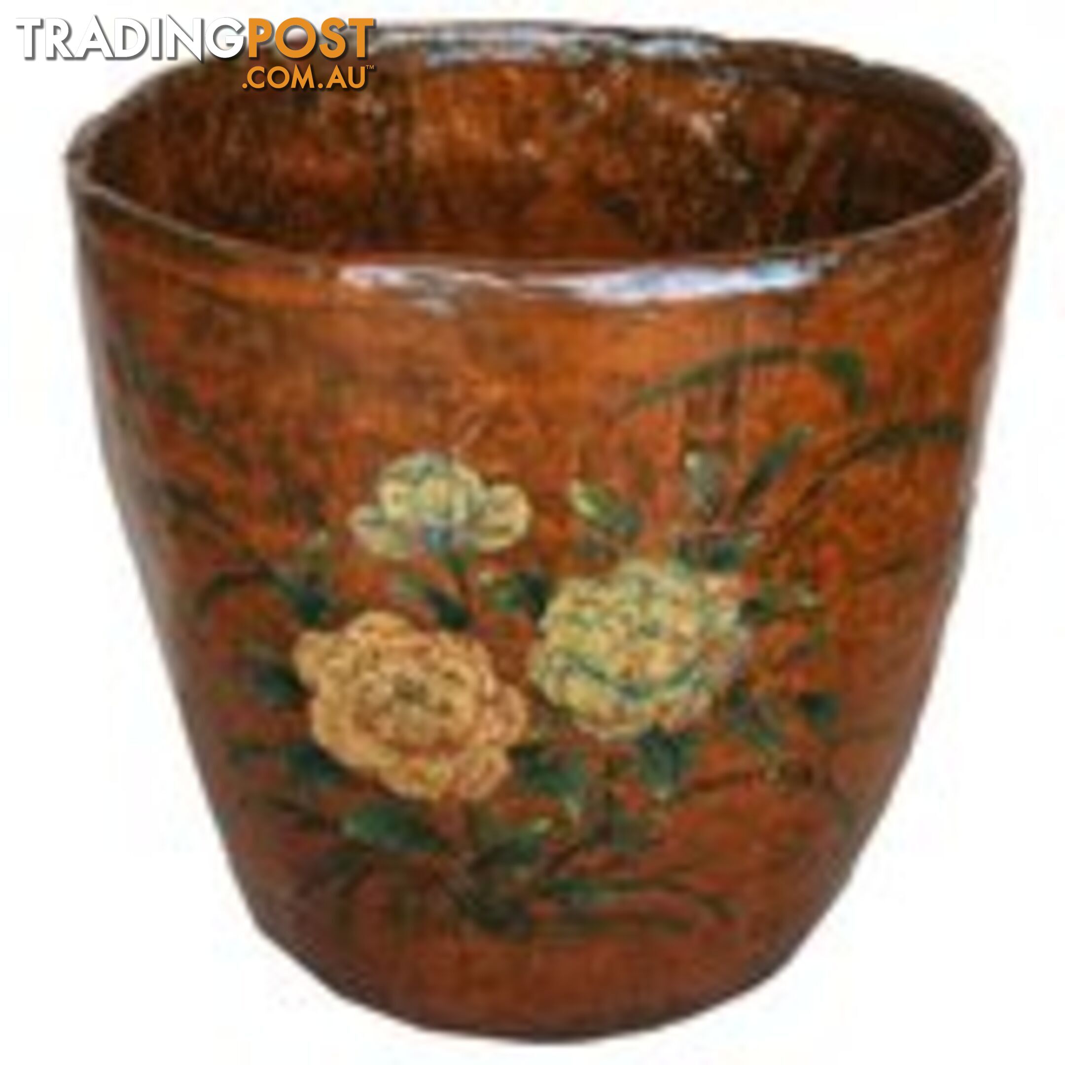 Chinese Vintage Decorative Barrel with Painting - Flower