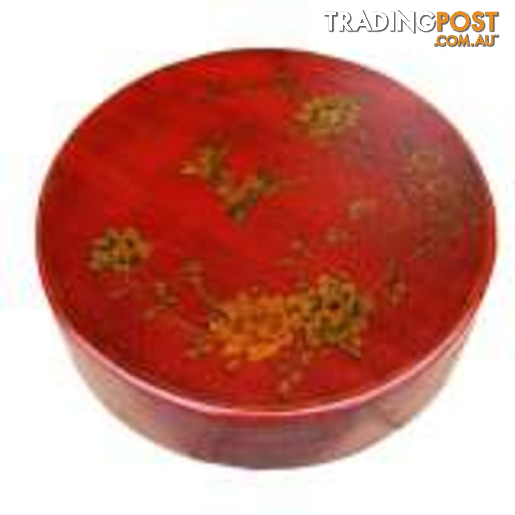 Large Red Round Flower Painted Decoration Box