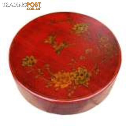 Large Red Round Flower Painted Decoration Box