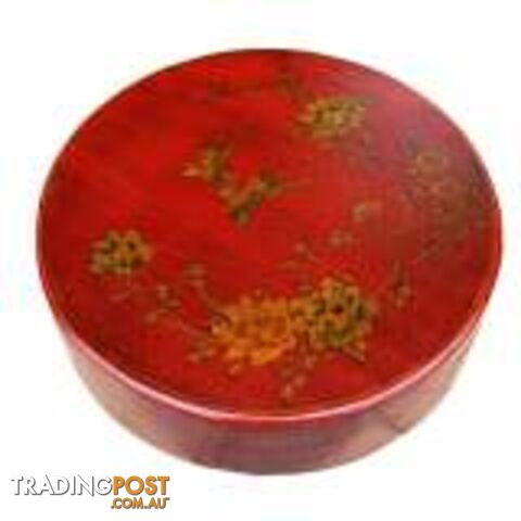 Large Red Round Flower Painted Decoration Box