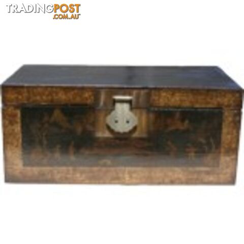 Chinese Antique Black Painted Trunk
