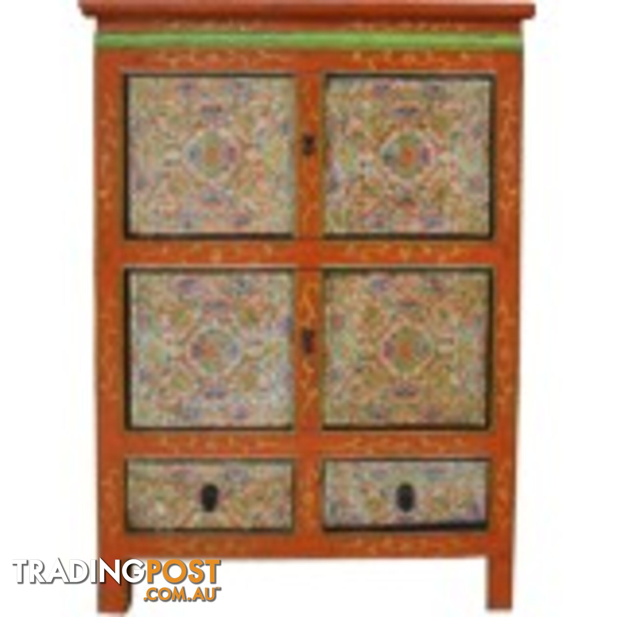 Tibetan Cabinet with Flora Painting