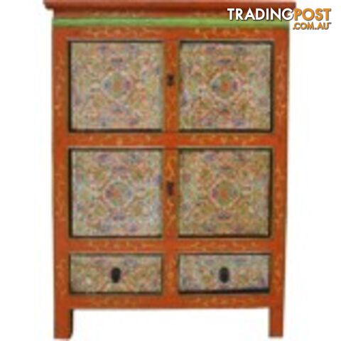 Tibetan Cabinet with Flora Painting