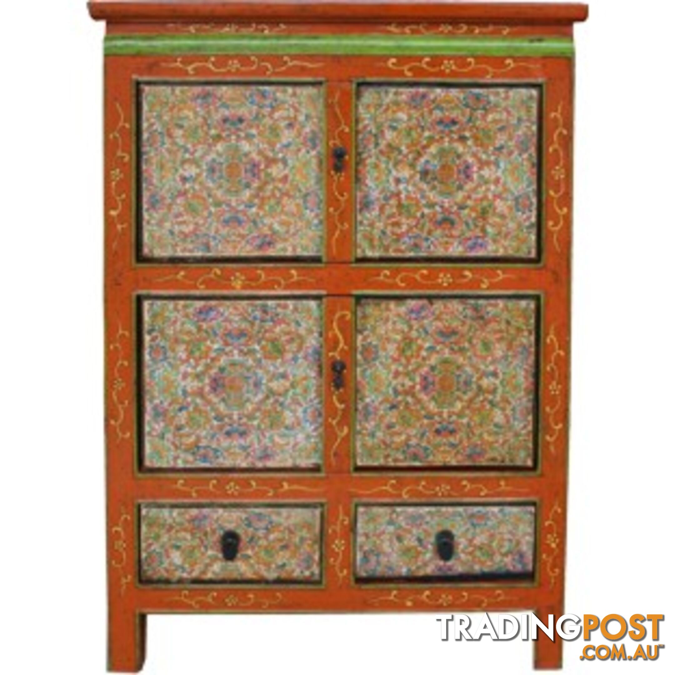 Tibetan Cabinet with Flora Painting